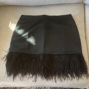 J Crew Collection Elegant Black Feathered Skirt size 4